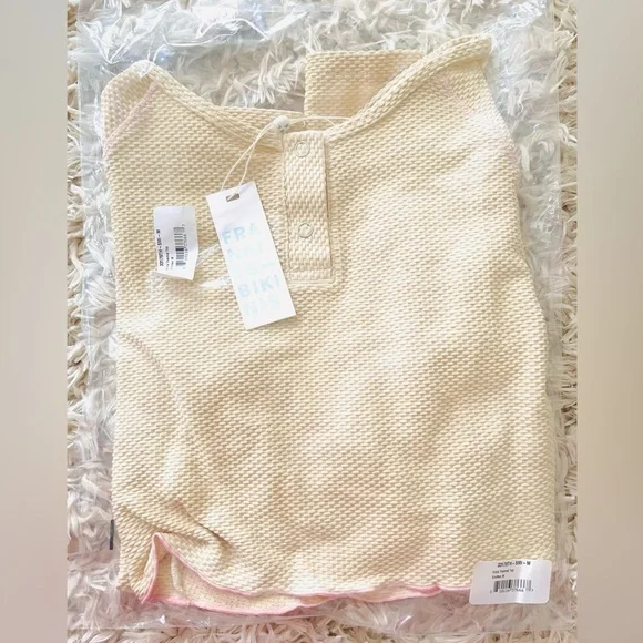 NWT Frankie’s Bikinis Viola Thermal Waffle Long Sleeve Henley Crop Top - Picture 8 of 9